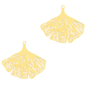 Pendentifs boh&egrave;mes feuille de Ginkgo Dor&eacute; (sans nickel)