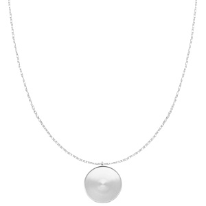 Colliers en acier Polaris avec serti pour cabochon 20mm Argent&eacute;