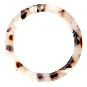 Pendentifs en r&eacute;sine rond 35mm Marron beige m&eacute;lang&eacute;