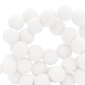 Perles acryliques 8 mm mat Blanc