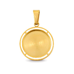 Breloques en acier Polaris (Inox) avec serti pour cabochon 12mm Dor&eacute;