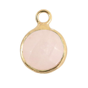 Pierres naturelles pendentifs 10mm Rose glace-dor&eacute;