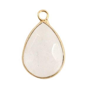 Pierres naturelles pendentifs Quartz Laiteux goutte Cristal blanc-dor&eacute;