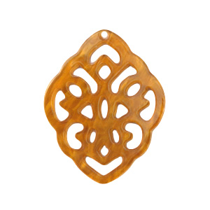 Pendentifs en r&eacute;sine losange baroque Marron dor&eacute;