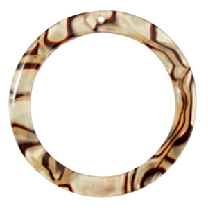 Pendentifs en r&eacute;sine rond 35mm&nbsp; Beige encens