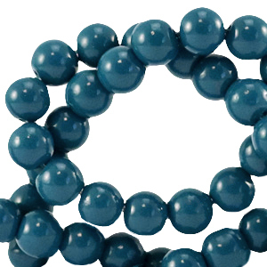 Perles en verre 6 mm Bleu mer de Gibraltar