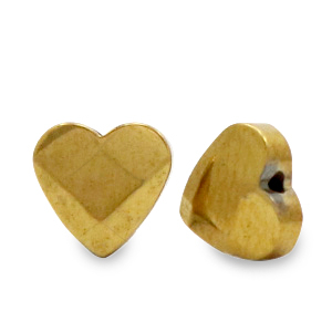 Perles h&eacute;matites c&oelig;ur facett&eacute;e Dor&eacute;