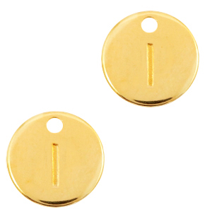 Breloques en m&eacute;tal DQ lettre I Dor&eacute; (sans nickel)