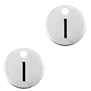 Breloques en m&eacute;tal DQ lettre I Argent&eacute; antique (sans nickel)