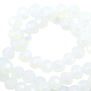 Perles &agrave; facettes 4x3mm disque Lumineux cristal-Pearl Shine Coating