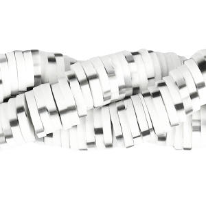 Perles Katsuki 4mm Blanc lumineux-noir