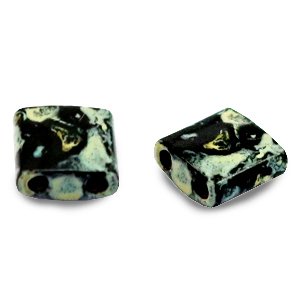 Perles Miyuki tila 5x5mm Opaque picasso black TL-4511