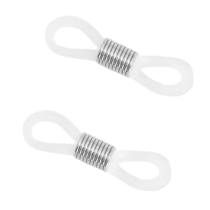 Appr&ecirc;ts en acier inox attache cordon &agrave; lunettes Transparent-Argent&eacute;