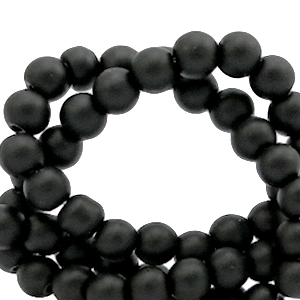 Perles en verre 6 mm mat Noir
