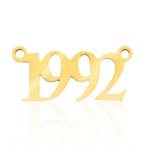 Breloques en acier Inox connecteur ann&eacute;e 1992 Dor&eacute;