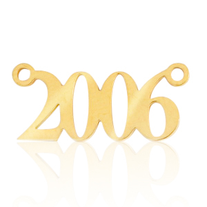 Breloques en acier Inox connecteur ann&eacute;e 2006 Dor&eacute;