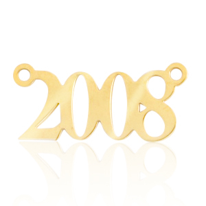 Breloques en acier Inox connecteur ann&eacute;e 2008 Dor&eacute;