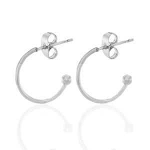 Boucles d'oreilles en acier Inox cr&eacute;oles Argent&eacute;