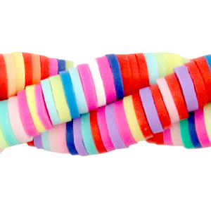 Perles Katsuki 6mm Rose fuchsia arc-en-ciel m&eacute;lange