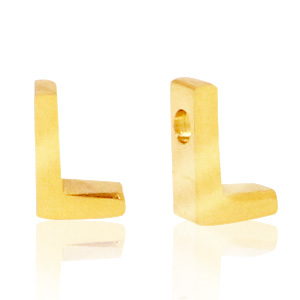 Perles en acier Inox lettre L Dor&eacute;