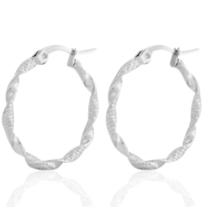 Boucles d'oreilles en acier inox cr&eacute;oles Argent&eacute;