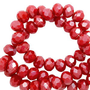 Perles &agrave; facettes 4x3mm disque Heishi Rouge samba-pearl shine coating