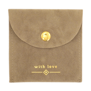 Sachet &agrave; bijoux "with love" Marron-dor&eacute;