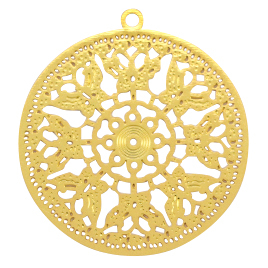 Pendentifs boh&egrave;mes rond papillon Dor&eacute;