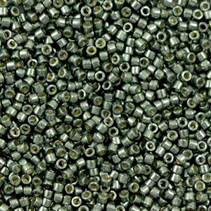 Perles Miyuki d&eacute;licas 11/0 Duracoat galvanized steel green DB-2512