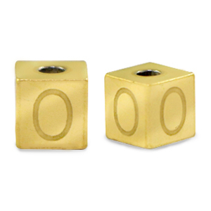 Perles en acier Inox lettre O Dor&eacute;