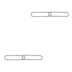 Breloques en acier Inox/connecteur ovale maille double Argent&eacute;