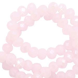 Perles &agrave; facettes 3x2mm disque Heishi Rose blush-pearl shine coating