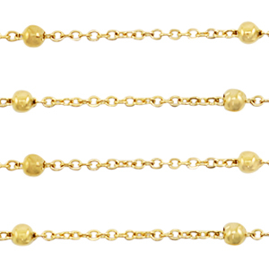 Appr&ecirc;ts en acier inox cha&icirc;ne maille jaseron maillons boule Dor&eacute;