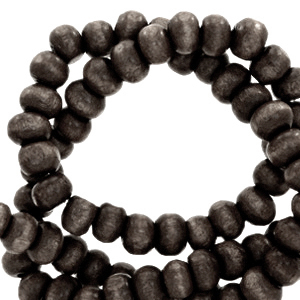 Perles en bois rond 6mm Noir anthracite