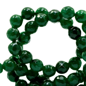 Pierres naturelles 6mm Jade facett&eacute;es Vert agate