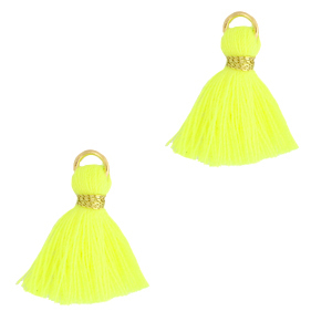 Pompons 1.5cm Dor&eacute;-jaune n&eacute;on