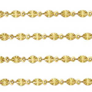 Appr&ecirc;ts en acier Inox cha&icirc;ne maille jaseron ovale Dor&eacute;