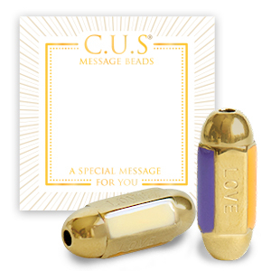 Bijoux C.U.S&reg; message beads "love" Dor&eacute; (sans nickel)