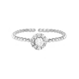 Bagues &eacute;maill&eacute;e Cristal-argent&eacute;