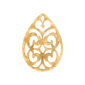 Pendentifs en r&eacute;sine goutte baroque 38x27mm Beige semolina