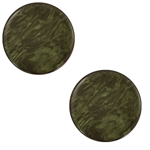 Cabochon plat 12mm Polaris Elements Lively Vert arm&eacute;e