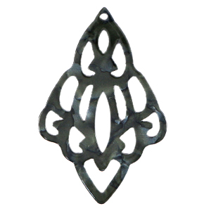 Pendentifs en r&eacute;sine baroque diamant Noir