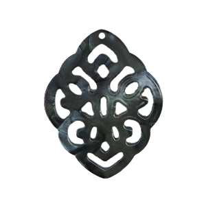 Pendentifs en r&eacute;sine baroque losange Noir