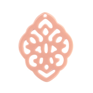 Pendentifs en r&eacute;sine baroque losange Rose vintage