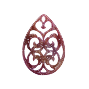 Pendentifs en r&eacute;sine baroque goutte Rouge m&eacute;lang&eacute;-rose