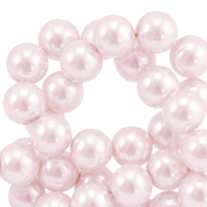 Perles en verre cir&eacute;es 4mm Rose clair