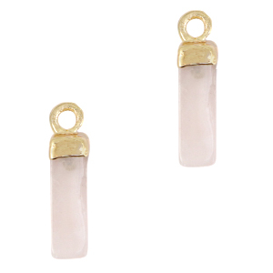 Pierres naturelles pendentifs Quartz tube Rose alabaster crystal-dor&eacute;