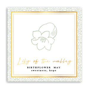 Cartes &agrave; bijoux Fleur de naissance Mai-Muguet Vert