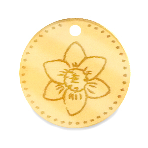 Breloques Plexx 20mm Fleur de naissance D&eacute;cembre - Narcisse Dor&eacute;