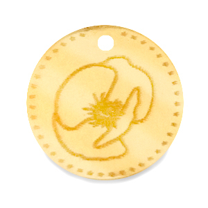 Breloques Plexx 20mm Fleur de naissance Ao&ucirc;t - Coquelicot Dor&eacute;